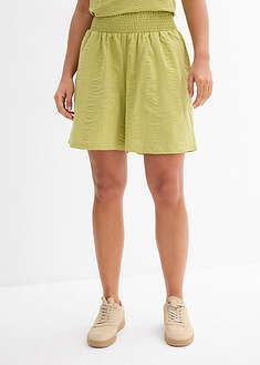 Kuminauhavyötäröiset shortsit puuvilla-seersuckeria