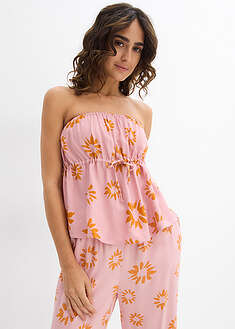 Bandeau-toppi pehmeää viskoosia - vaaleanpunainen-auringonruskea-painokuvioitu - bonprix