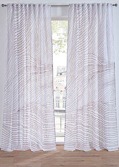 Painokuvioitu verho (1kpl/pakkaus) - valkoinen-taupe - bonprix