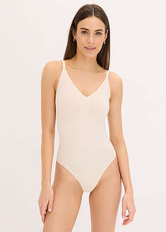 Keskivahvasti muotoileva saumaton body - hiekanbeige - bonprix