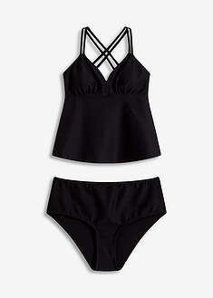 Tankini (2-os. setti) kohopintaisesta materiaalista - antrasiitti - bonprix