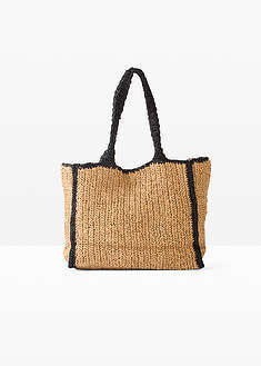 Olkinen shopper-laukku - luonnonvärinen-musta - bonprix