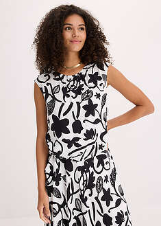 Lyhyt hihaton pusero kevyestä viskoosista