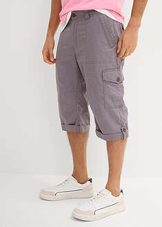 Pitkät reisitaskulliset bermudashortsit pellavasekoitteesta, Regular Fit - savunharmaa - bonprix