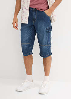 Pitkät reisitaskulliset farkkushortsit kevyestä denimistä, Relaxed Fit - sinibeige denim - bonprix