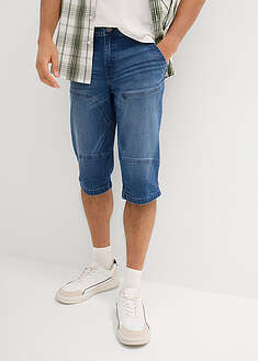 Pitkät stretch-farkkushortsit, Regular Fit