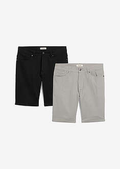 Joustavat bermudashortsit, Regular Fit (2kpl/pakkaus) - beige+savuinen oliivinvihreä - bonprix