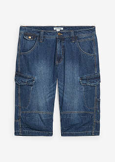 Pitkät reisitaskulliset farkkushortsit kevyestä denimistä, Relaxed Fit - jäänsininen denim - bonprix