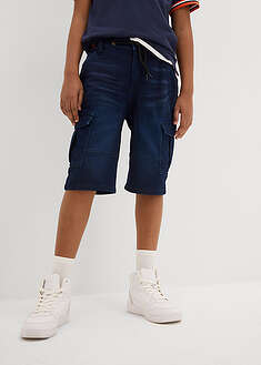 Farkkuja muistuttavat collegebermudat, Regular Fit - tummansininen denim - bonprix
