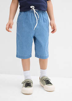 Joustavat kuminauhavyötäröiset farkkushortsit, Regular Fit - jäänsininen denim - bonprix