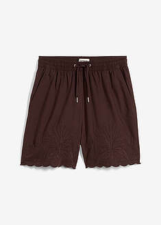 Shortsit silkkisekoitteesta - tummanruskea - bonprix