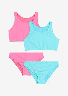 Bikinit (2-osainen setti) - flamingon pinkki+turkoosi - bonprix