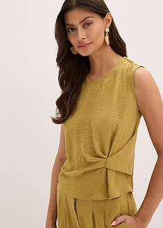 Hihaton pusero solmulla - matta oliivinvihreä - bonprix