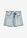 Farkkushortsit keskikorkealla vyötäröllä, low stretch - kulutettu jäänsininen denim - bonprix