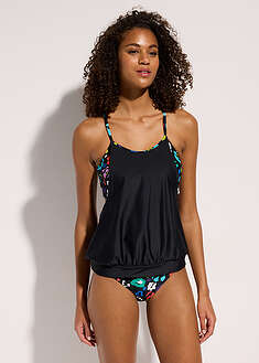 Oversize-tankini (2-os. setti) - musta värikäs - bonprix