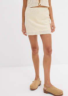 Kohokuvioitu minihame - kermanvalkoinen - bonprix