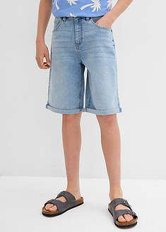 Väljät joustavat farkkushortsit - vaaleansininen denim - bonprix