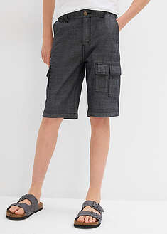 Puuvillakankaiset reisitaskushortsit, Regular Fit - musta - bonprix