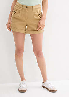 Korkeavyötäröiset tvillishortsit - beige - bonprix