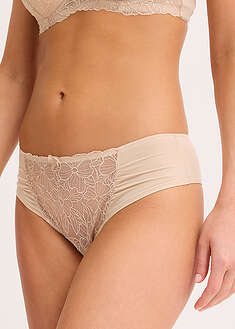 Brazilian-alushousut kukkakirjonnalla - beige - bonprix