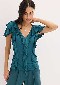 Paita röyhelöllä, pehmeää modaalisekoitusta