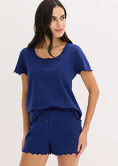 Nappilistallinen shortsipyjama - laivastonsininen - bonprix
