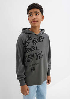 Collegehuppari graffiti-painatuksella puhtaasta luomupuuvillasta