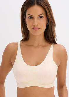 Topatut bralette-rintaliivit saumattomassa Feel Comfort -mallissa - puuteri painokuvioitu - bonprix