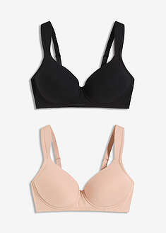 Puolitopatut rintaliivit - musta - matta beige - bonprix