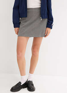 Sivuhalkiollinen shortsihame - savunharmaa-liuskekivenharmaa-raidallinen - bonprix