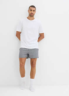 Lyhythihainen shortsipyjama puhtaasta puuvillasta - valkoinen-musta ruudullinen - bonprix