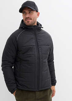 Tikattu takki hupulla - musta - bonprix