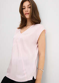 Lyhythihainen pusero kiiltävää satiinia