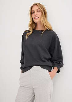 Oversize-collegepaita puhtaasta puuvillasta - meleerattu antrasiitti - bonprix