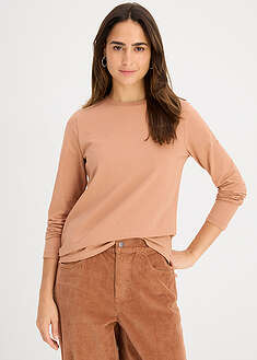 Pitkähihainen paita puhtaalla puuvillalla (2kpl/pakkaus) - suklaanruskea+oliivinvihreä - bonprix