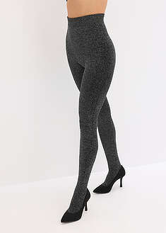 Thermosukkahousut kimallelangasta - musta-hopea - bonprix