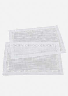 Reikäkirjottu pöytätabletti (2 kpl/pakkaus) - valkoinen - bonprix