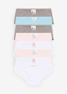 Satiinirusettiset hipsterit pehmeästä luomupuuvillasekoitteesta (7kpl/pakkaus) - vaalea roosa+vaaleansininen+valkoinen+harmaa - bonprix