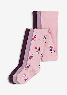 Lasten sukkahousut (3 kpl/pakkaus) - vaaleanpunainen+matta violetti+viininpunainen - bonprix