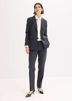 Liituraitainen housupuku (2-os. setti) - musta-luonnonbeige-raidallinen - bonprix