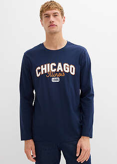 Pitkähihainen paita (2 kpl/pakkaus) puhdasta luomupuuvillaa - tummansininen+syvänvihreä painokuvioitu - bonprix