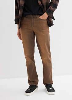 Kevyet joustavavyötäröiset kulutetun näköiset stretch-farkut, Classic Fit - terranruskea - bonprix