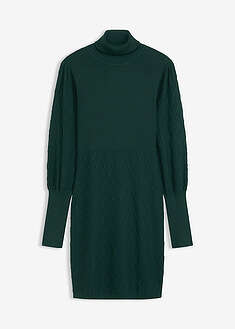 poolokauluksinen-neulemekko