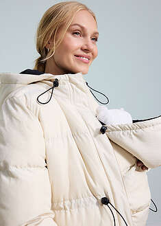 Äitiystakki/kantotakki irrotettavalla fleecetakilla - beige-musta - bonprix