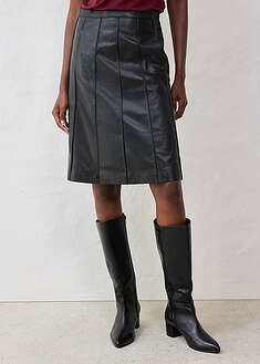 Levenevä nahkahame lampaannappaa - musta - bonprix