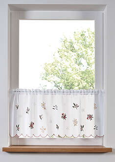 Talvisesti kirjailtu salusiini - valkoinen-värikäs - bonprix