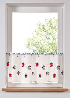 Jouluisesti kirjailtu salusiini - valkoinen-punainen - bonprix