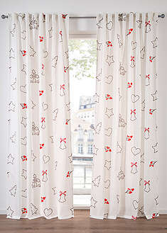 Jouluinen verho (1 kpl/pakkaus) - valkoinen-punainen - bonprix