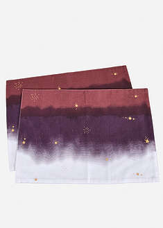 Luomupuuvillaiset pöytätabletit (2 kpl/pakkaus) - tummanvioletti-punaruskea-kulta - bonprix