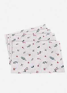 Jouluaiheiset pöytätabletit (4 kpl/pakkaus) - kermanvärinen-vihreä-punainen - bonprix